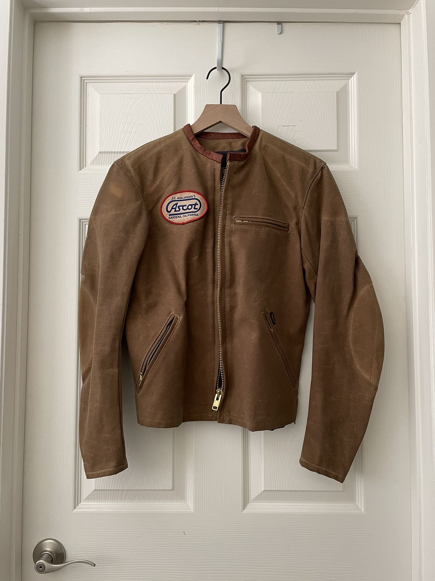 Ascot Motorcycle Jacket Sz 38 Small Tan