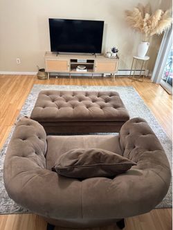 Armchair and ottoman set