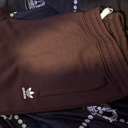 Brown Adidas Sweat Pants