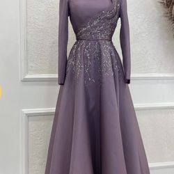 Purple Dress With Crystal Embellishments