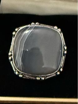 NEW Size 8.25 Botswana Agate Sterling Silver Ring