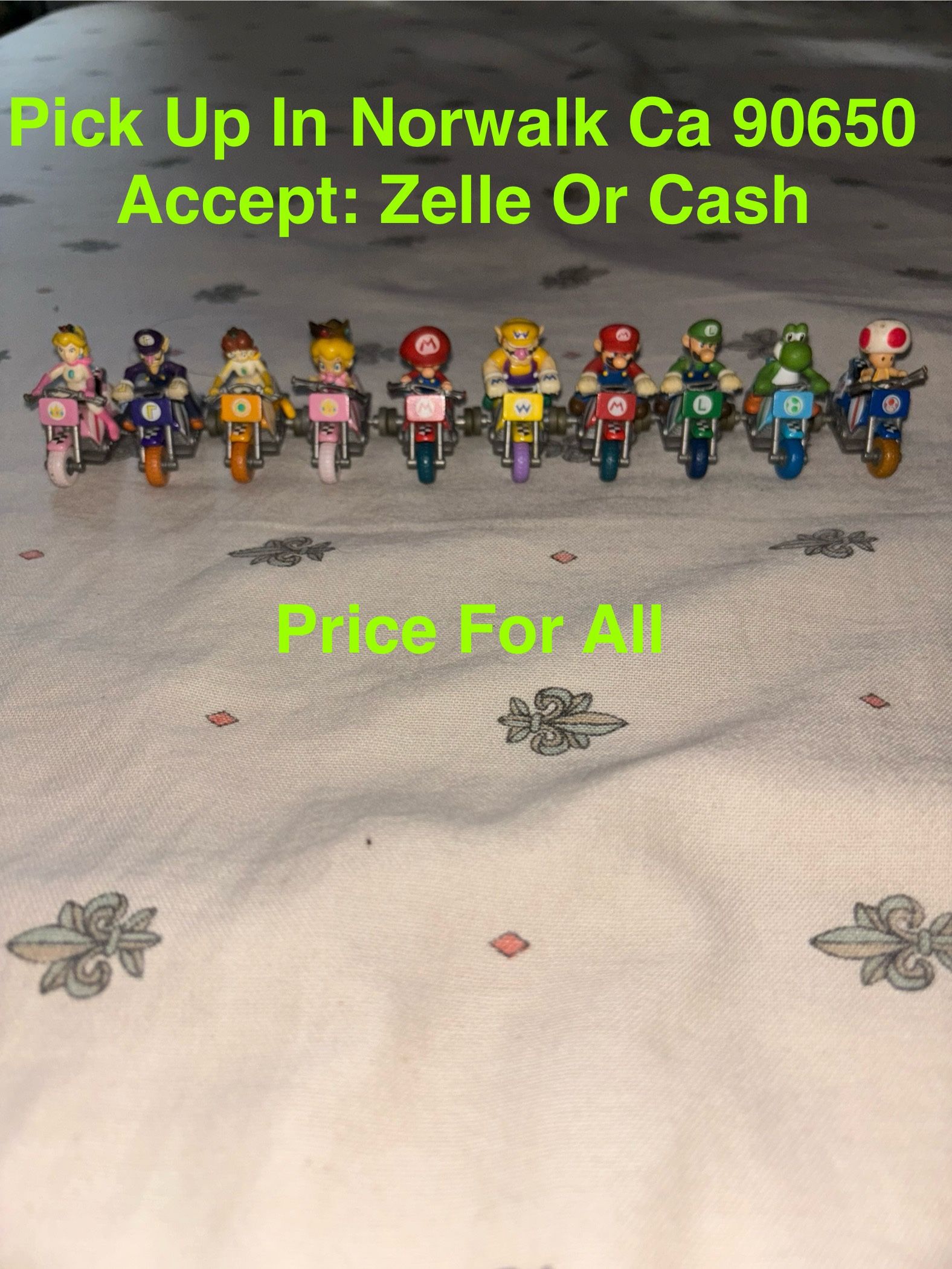 Nintendo Mario Kart Wii Pullback Bike Figure Complete Set of 10 Types