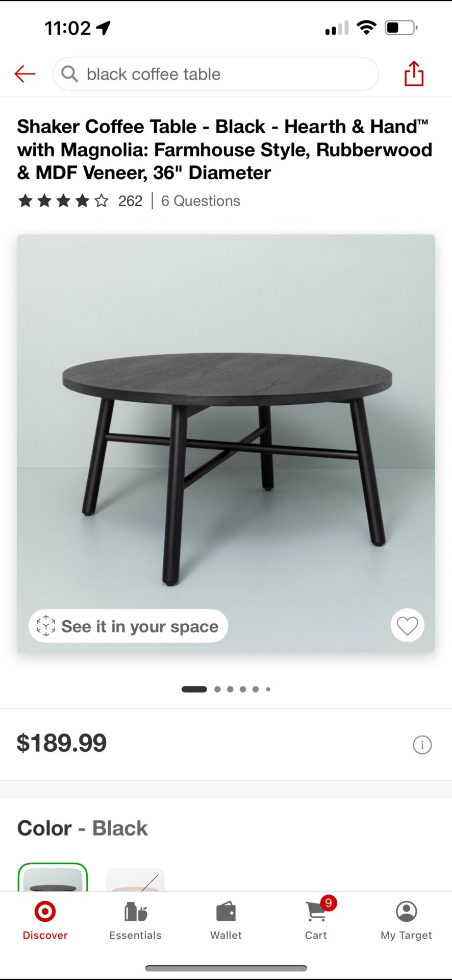 Shaker Coffee Table $80