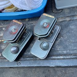 Two Lawn Mower Carburetors and Gas Tanks 