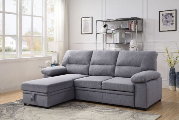 Brand New Grey Pull-out/Storage Sleeper Sectional