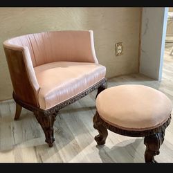 Antique Chair & Ottoman 