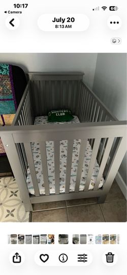 Baby crib with mattress