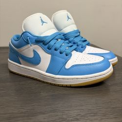 Women Air Jordan 1 Low Dark Power Blue Gum 