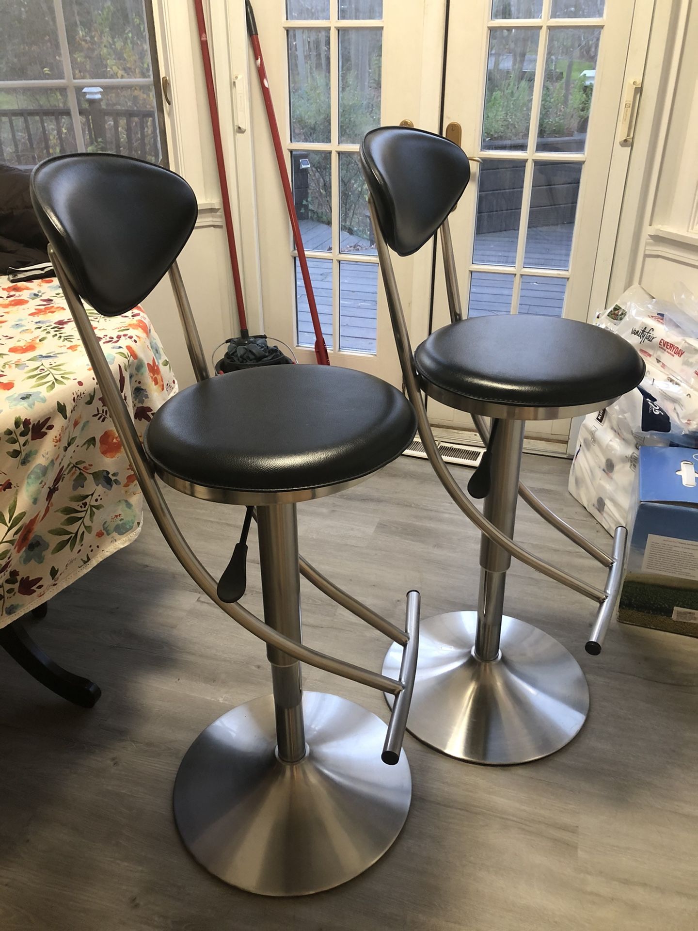 High quality leather seat stainless steel bar stools