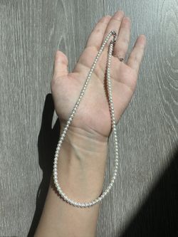 Freshwater Pearl Necklace – 2–3mm Near-Round Pearls, 39cm + 5cm Adjustable, Sterling Silver Fittings (1 Piece)