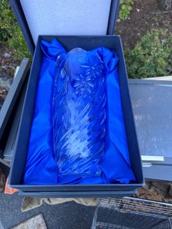 Crystal Glass Vase with Floral Etching crystal
