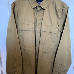 NWT Vans Long Sleeve Oaksboro Olive Button Down Medium