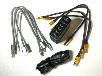 Anker Charger 60W 6 Port Charging Station, PowerPort 6 Multi USB Charger Plus 9 Short Charging Cable