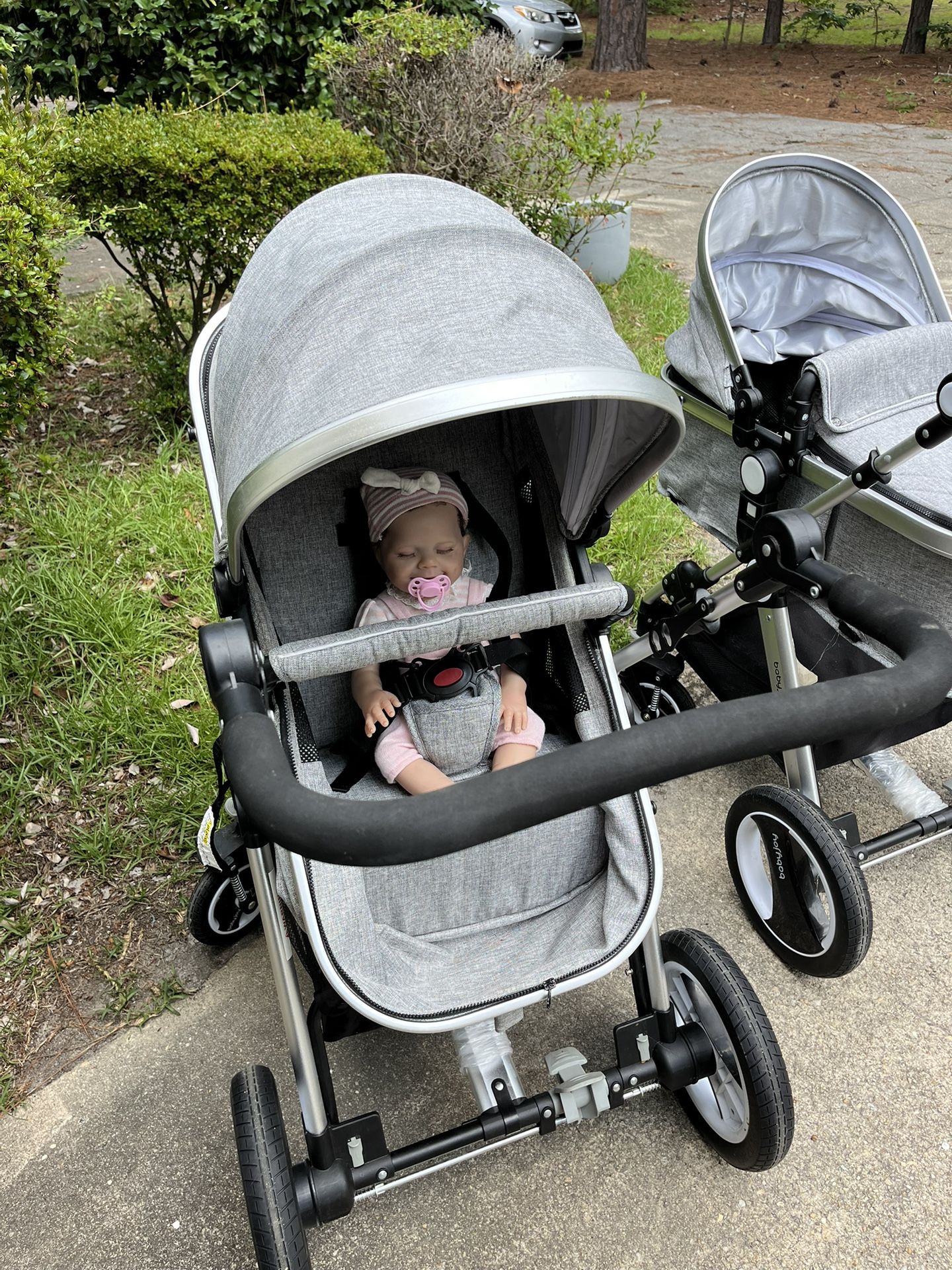 Baby Joy 2-in-1 Bassinet & Stroller – Gray | Brand New Condition!