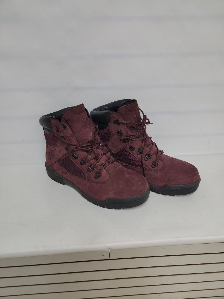 Timberland Inch Waterproof Field Boot Burgundy Nubuck Men's Size 11