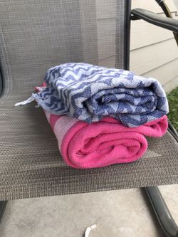 Two Picnic Blanket/Towels with Tassels