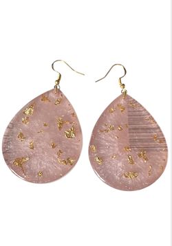 PINK EARRINGS, RESIN Earrings, Pink Glitter Earrings, Acrylic Earrings, Pink Resin Earrings, Sparkly Earrings, Dangle Earrings, Gold 