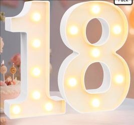 LED Marquee Number 18 Light Up Sign