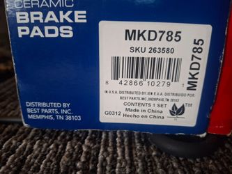 Brake pads Duralast MKD785, Ceramic
