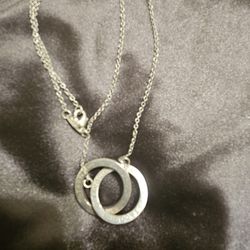 Tiffany & co sterling silver interconnected rings necklace