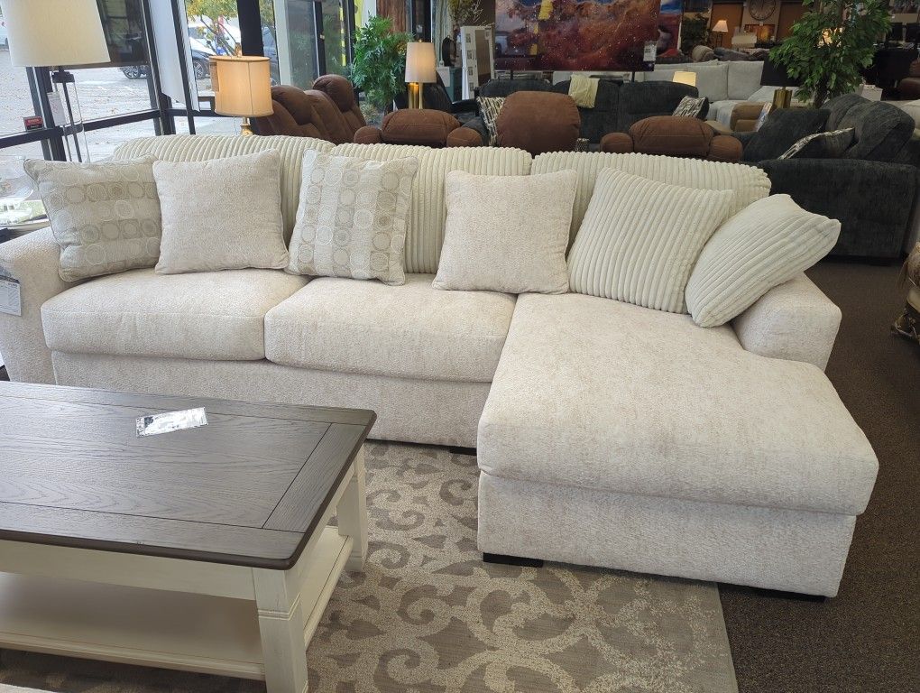 NEW White Fabric Sofa Sectional Couch COMFY Soft