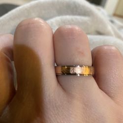 Rose Gold Plating Marvelous Meteorite Band Ring in Titanium (Size 7.0)