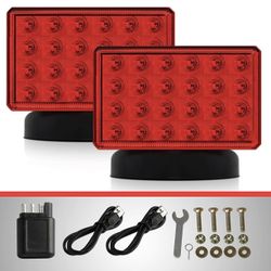 Onltco 48 LED Wireless Magnetic Towing Light Kit 2 Lamps IP65 DOT