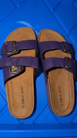 Bella & Avery Purple Double Strap Sandals