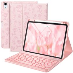 Harvopu Compatible For IPad Air 11-Inch/Air 5th 4th Generation Case With Keyboard - Backlit Detachable, Folio Cover With Pencil Holder For IPad Air 11