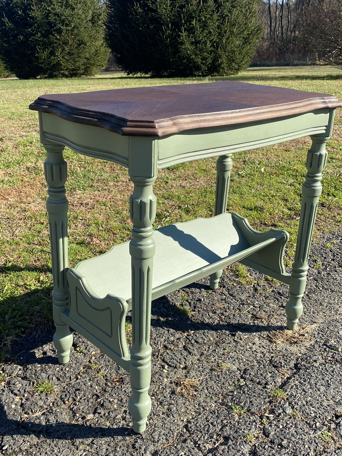 Antique Table With Book Storage