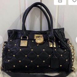 Classy Michael Kors Black Studded Leather Hamilton North South Tote REDUCED to JUST $49!