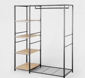 Freestanding Wardrobe Black Metal