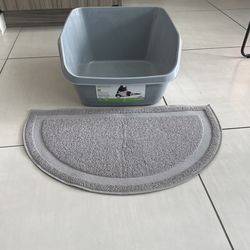 New Litter Box With Litter Mat
