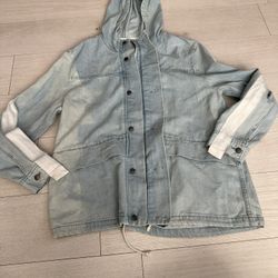 NWOT Elwood denim zip-up jacket vintage label,