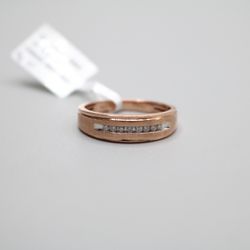 10K Rose Gold Channel Men's Diamond Ring (Size 9 1/2)