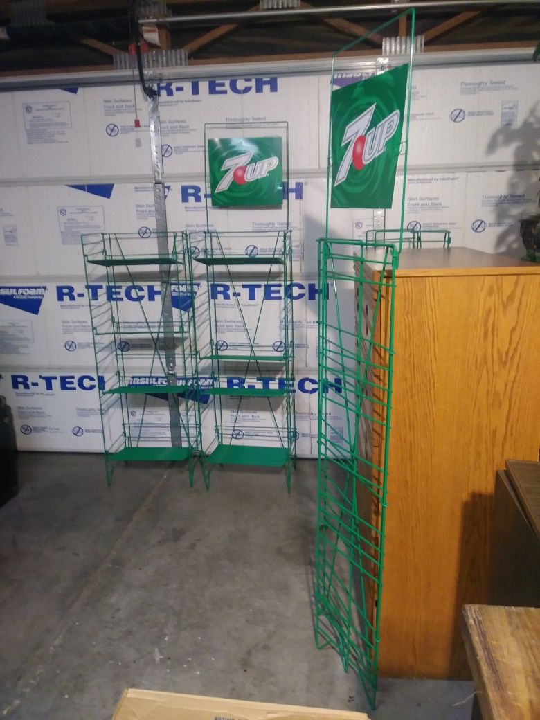 NEW 7 up Metal Display with 4 adj shelves. (4 display units) PLEASE READ DESCRIPTION