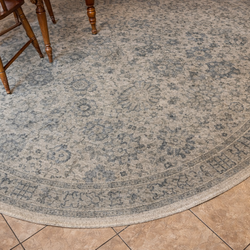 8’ round washable sage rug