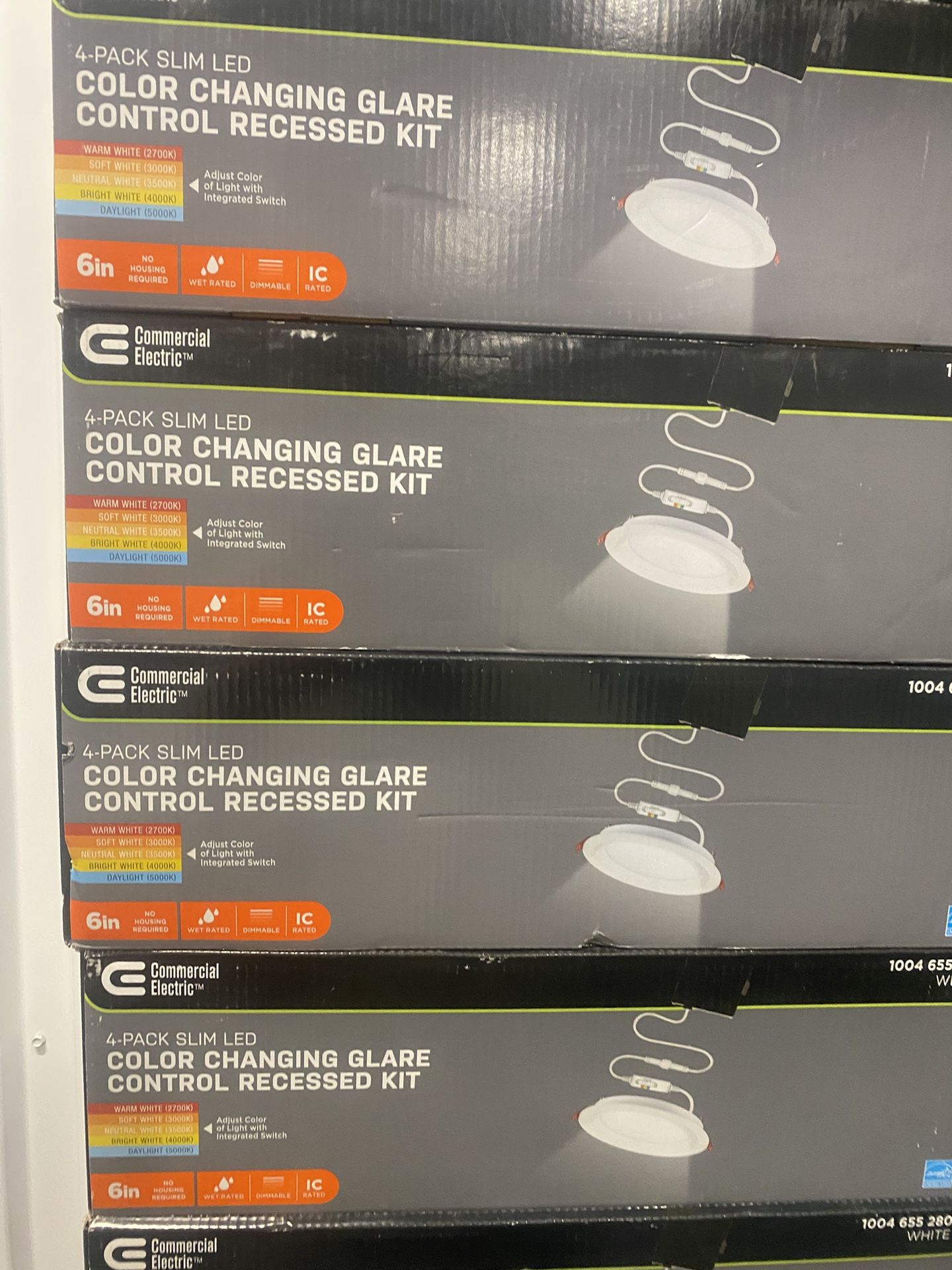 Slim Baffle Integrated LED 6 in Round Adj Color Temp Canless Recessed Light for Kitchen Bath Living rooms, White 4-Pack