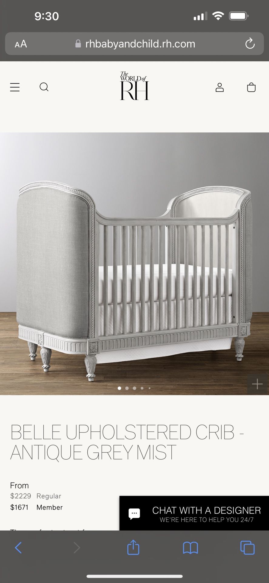 Restoration Hardware Crib Dresser & Bookshelf