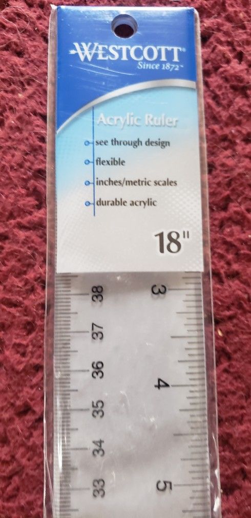 Westcott 10564 See Through Acrylic Ruler, 18-Inch, Clear

