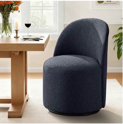Blue Gray Swivel Vanity Accent Chair