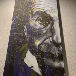 Albert Einstein Canvas By Stephen Fishwick Painting 