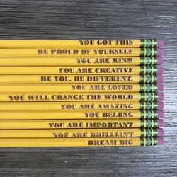 12 PACK Positive Words of Affirmation Motivational Pencils | Back to School