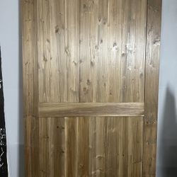 HOMACER 44”x 84” Walnut Solid Pine Wood Interior Sliding Barn Door ( without hardwares) .