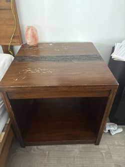 Pair of Rustic Wood Nightstands / End Tables