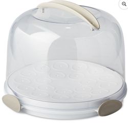 Round Cake Carrier with Clear Plastic Cover