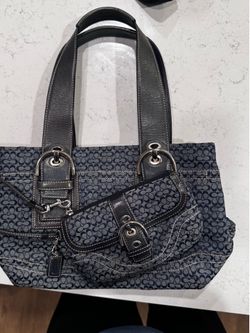 Denim coach soho mini tote bag w/wallet matching set!