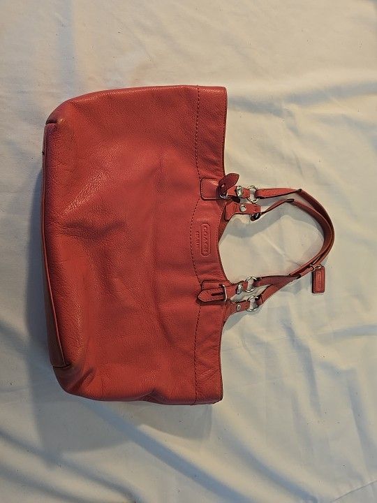 Coach Leather Shoulder Pink Handbag #F16174 Pre-owned Rare!