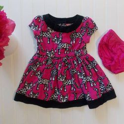 Gymboree Baby Girls 6-12 Month Tails of The City Leopard Cat Corduroy Dress