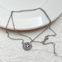Tory Burch Silver Necklace With Diamond 